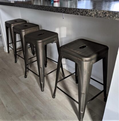 24 Inches 4PCS Metal Bar Stools Kitchen Counter Height Bar Stools