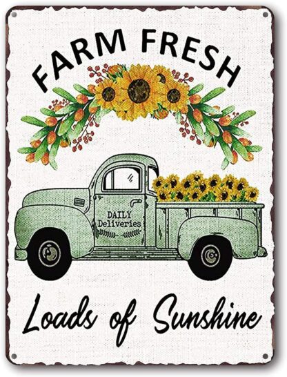 8x12 inch Sunflower Farmhouse Antique Metal Tin Sign