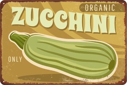 8x12 inch Zucchini Metal Sign, Vegetables Vintage Tin Sign