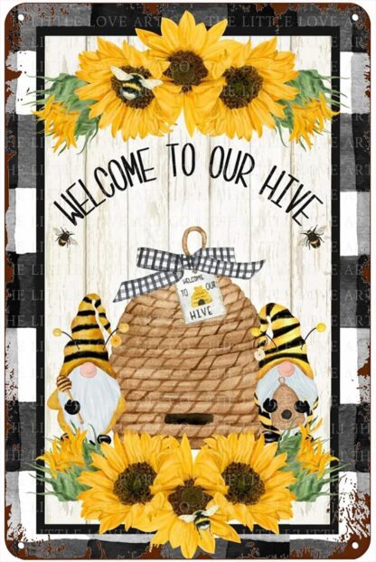 8x12 inch Welcome to Our Hive Antique Creative Tin Sign