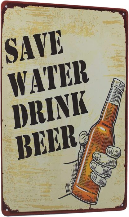 8x12 inch Funny Bar Signs Save Water Drink Beer Vintage Metal Tin Signs