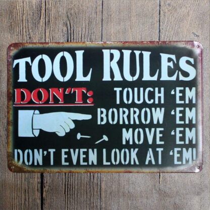 8x12 inch Garage Tool Rule Retro Vintage Metal Tin Sign