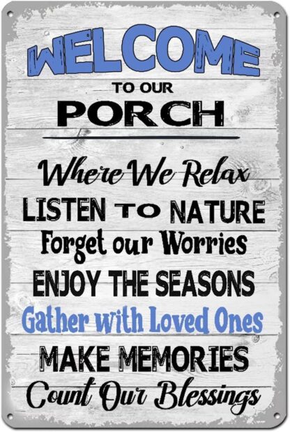 8x12 inch Welcome to Our Porch Bar room