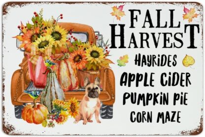 8x12 inch Fall Harvests Tin Signs Customized Dorm Bathroom Outdoor