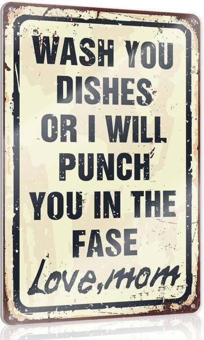 8x12 inch Bar Wash Your Dishes Signed MOM Backyard Decor