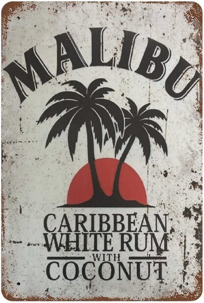 8x12 inch Poster Malibu Rum Metal Iron Painting Retro Poster Tin Sign