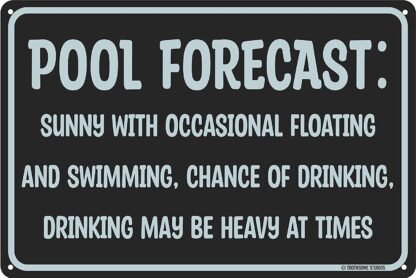 8x12 inch Pool Forecast Funny Tin Pool Sign Beach Home Poolhouse Deck Tiki