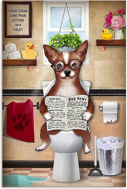 8x12 inch Chihuahua Dog Metal Tin Signs Sitting Great Ideas Metal Poster