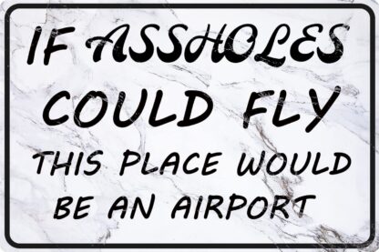 8x12 inch Tin Sign If Assholes Could Fly This Place