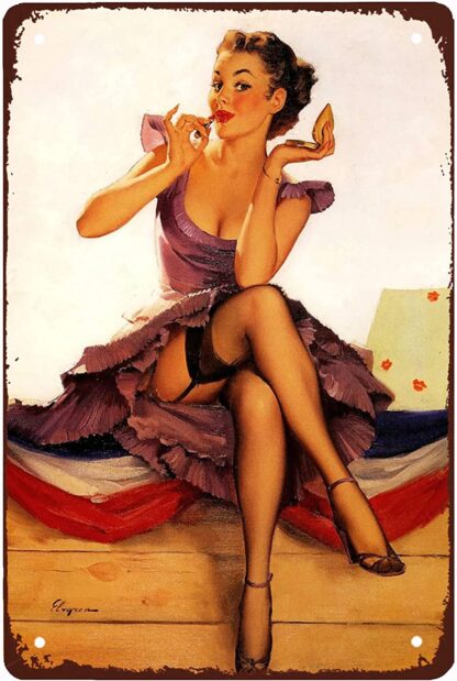 8x12 inch Sexy makeup girl,Vintage Metal Tin Sign