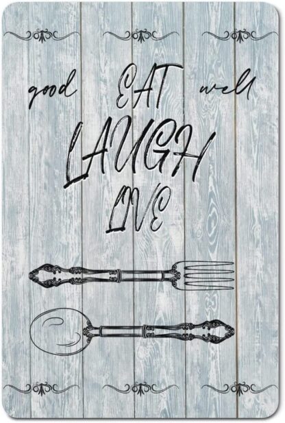 8x12 inch Eat Laugh Live Cutlery Set Street Sign