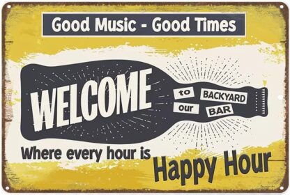 8x12 inch Welcome to Our Backyard Bar Antique Creative Tin Sign