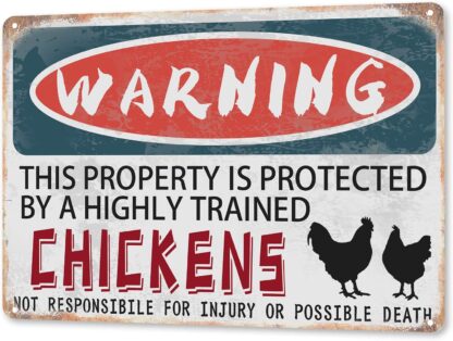 8x12 inch Metal Sign-Warning This Property is Protected by A Highly Trained