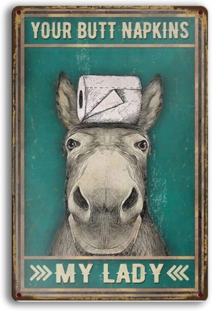 8x12 inch Metal Signs Vintage Donkey - Funny Donkey Tin Signs