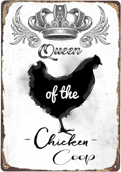 8x12 inch Queen of The Coop Metal Tin Sign