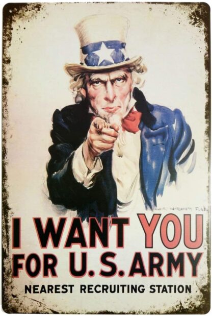 8x12 inch I Want You for U.S. Retro Vintage Metal Tin Sign