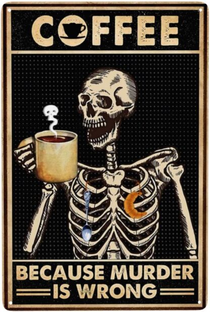 8x12 inch Coffee Skull Vintage Metal Tin Signs