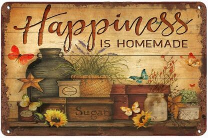 8x12 inch Tin Sign Happiness is Homemade Kitchen