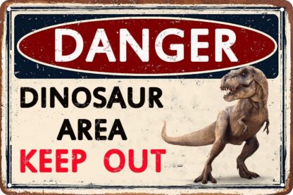 8x12 inch Funny Dinosaur Wall Signs boys Bedroom Decor Retro Metal Tin Sign