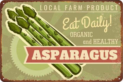 8x12 inch Asparagus Metal Sign, Vegetables Vintage Tin Sign