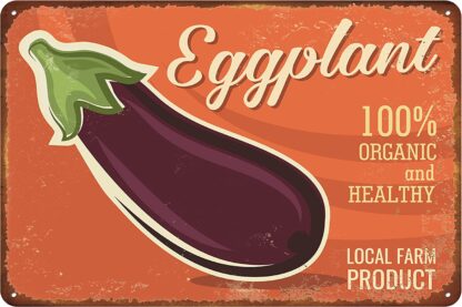 8x12 inch Eggplant Metal Sign, Vegetables Vintage Tin Sign