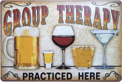 8x12 inch Group Therapy Practiced Here Retro Vintage Metal Tin Sign