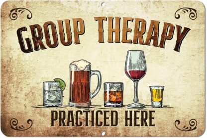 8x12 inch Group Therapy bar Signs Aluminum Fun Pool Signs