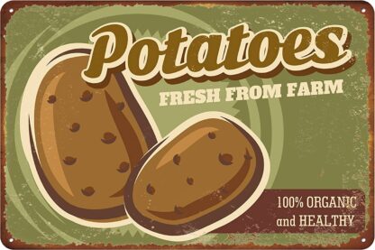 8x12 inch Potatoes Cabbage Metal Sign