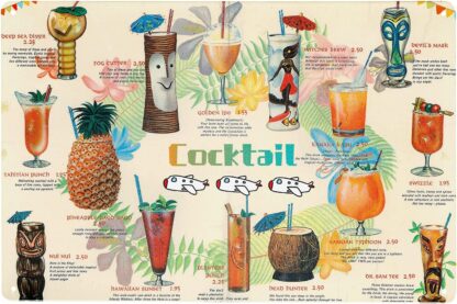 8x12 inch Vintage Cocktails Sign Tiki Bar Sign for Bar Signs