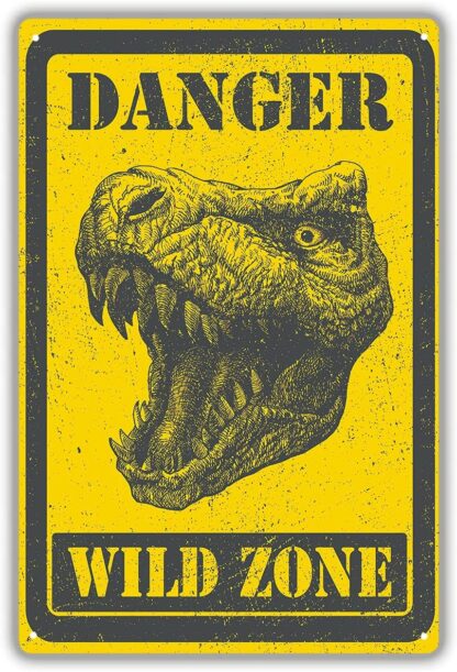 8x12 inch Funny Warning Metal Sign, "Danger..Wild Zone" Tin Sign