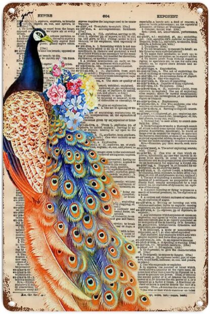 8x12 inch Peacock Feather French Vintage Retro Metal Signs