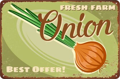 8x12 inch Onion Metal Sign, Vegetables Vintage Tin Sign