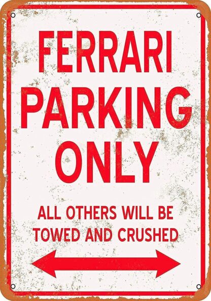 8x12 inch Ferrari Parking ONLY Retro Vintage Metal Tin Sign