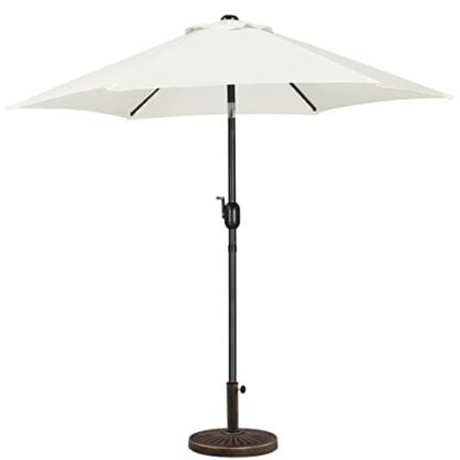 7.5FT Cream Garden Table Umbrella with 26.5lb Patio Umbrella Base - Image 10