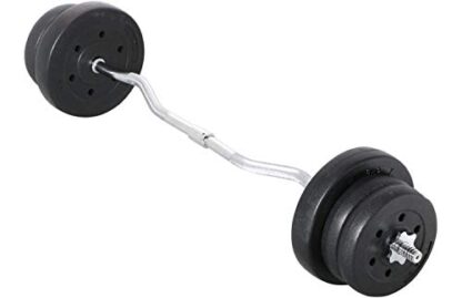 55lb Silver & Black Olympic Barbell Dumbbell Weight Set Gym Lifting Exercise - Image 10