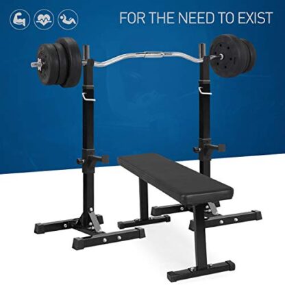 55lb Silver & Black Olympic Barbell Dumbbell Weight Set Gym Lifting Exercise - Image 2