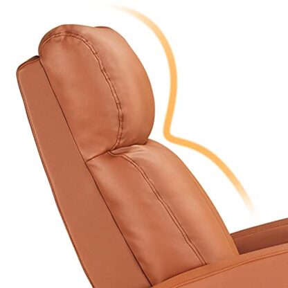 Set of 2 Tan Padded Seat Recliner Chair Single Sofa Recliner - Image 3