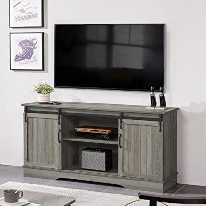 Grey Wash TV Stand for TVs Up to 65" Flat Screen - Image 8