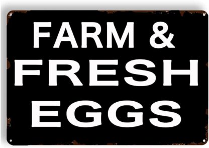 8x12 inch Free & Fresh Eggs Vintage Retro Tin Metal Sign