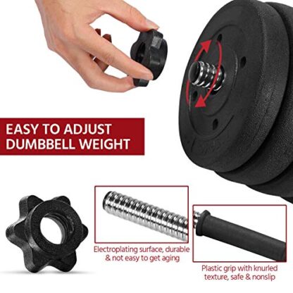 66LB Black Fitness Dumbbells Set Dumbbell Pair Lifting Dumbbells Weight Set - Image 9