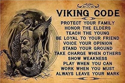 8x12 inch Viking Code Vintage Tin Sign