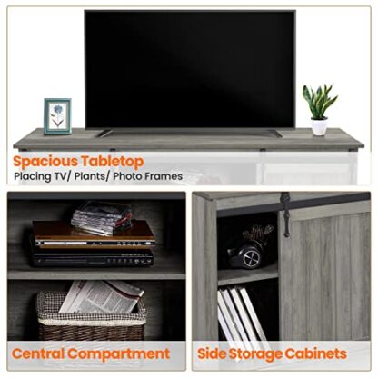 Grey Wash TV Stand for TVs Up to 65" Flat Screen - Image 3