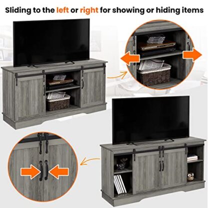 Grey Wash TV Stand for TVs Up to 65" Flat Screen - Image 4