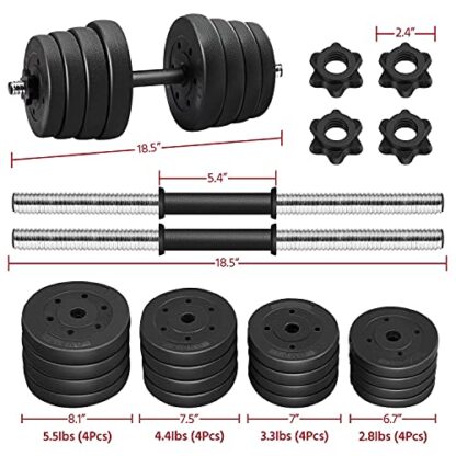 66LB Black Fitness Dumbbells Set Dumbbell Pair Lifting Dumbbells Weight Set - Image 8