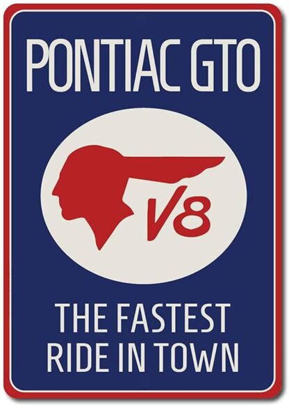 8x12 inch Pontiac GTO Novelty Tin Sign, GTO Sign