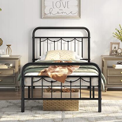 Black Twin Size Metal Bed Frame - Image 9