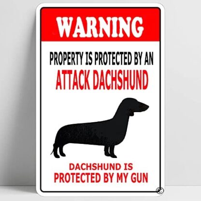 8x12 inch Warning Beware of Dachshund Funny Metal Sign