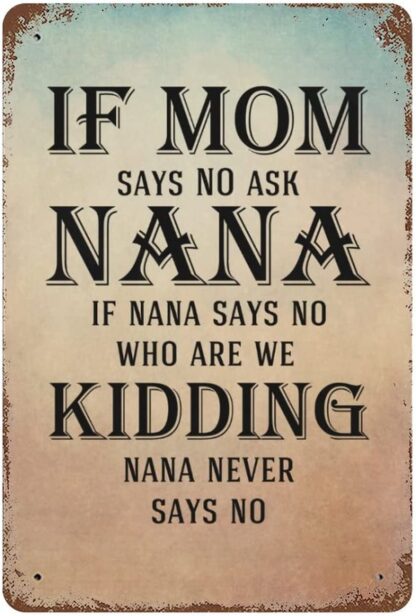 8x12 inch If Mom says NO Ask Nana if Nana says no who are we Kidding Nana