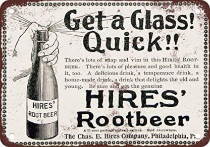 8x12 inch Great Tin Sign 1895 Hires Root Beer Vintage Look Aluminum Metal Sign