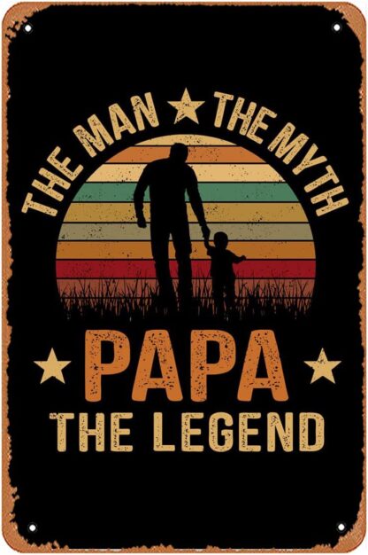 8x12 inch The Man The Myth Papa The Legend – Vintage – Canvas Print